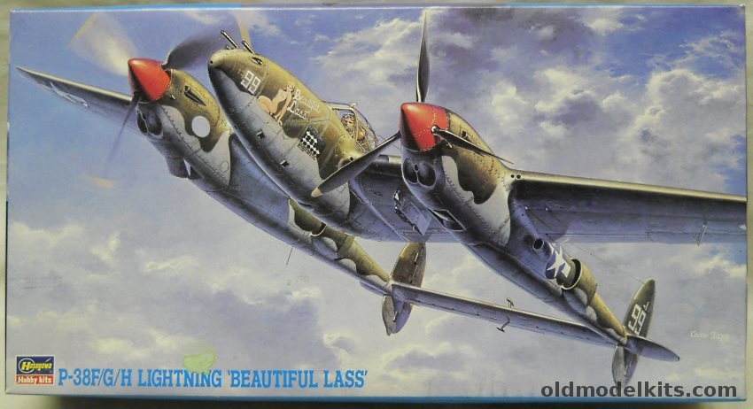 Hasegawa 1/48 P-38F/G/H Lightning Beautiful Lass - P-38 / P-38F / P-38G / P-38H, JT3 plastic model kit